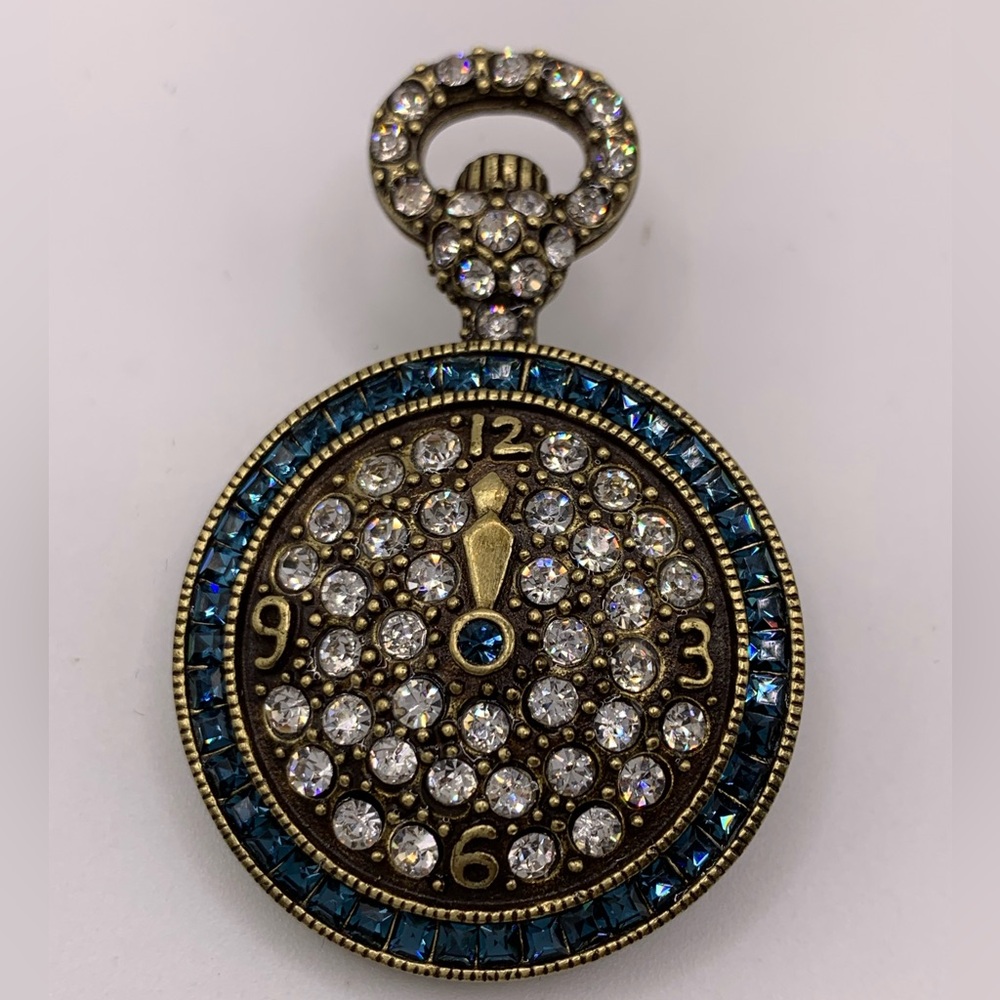 Heidi Daus pocket watch brooch